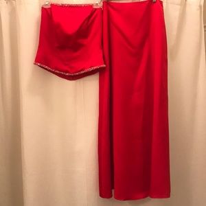 Two piece red dress